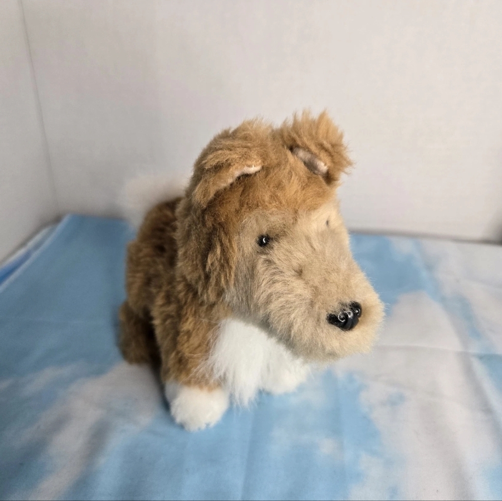 American Girl Pet Toasty Collie Dog Puppy Toy Retired 2011 Brown Tan